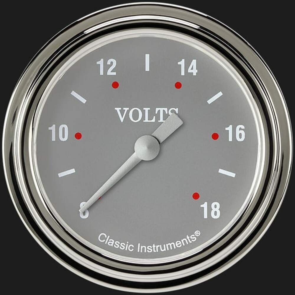 Silver Gray 2 5/8" Voltage Gauge SG330SLF