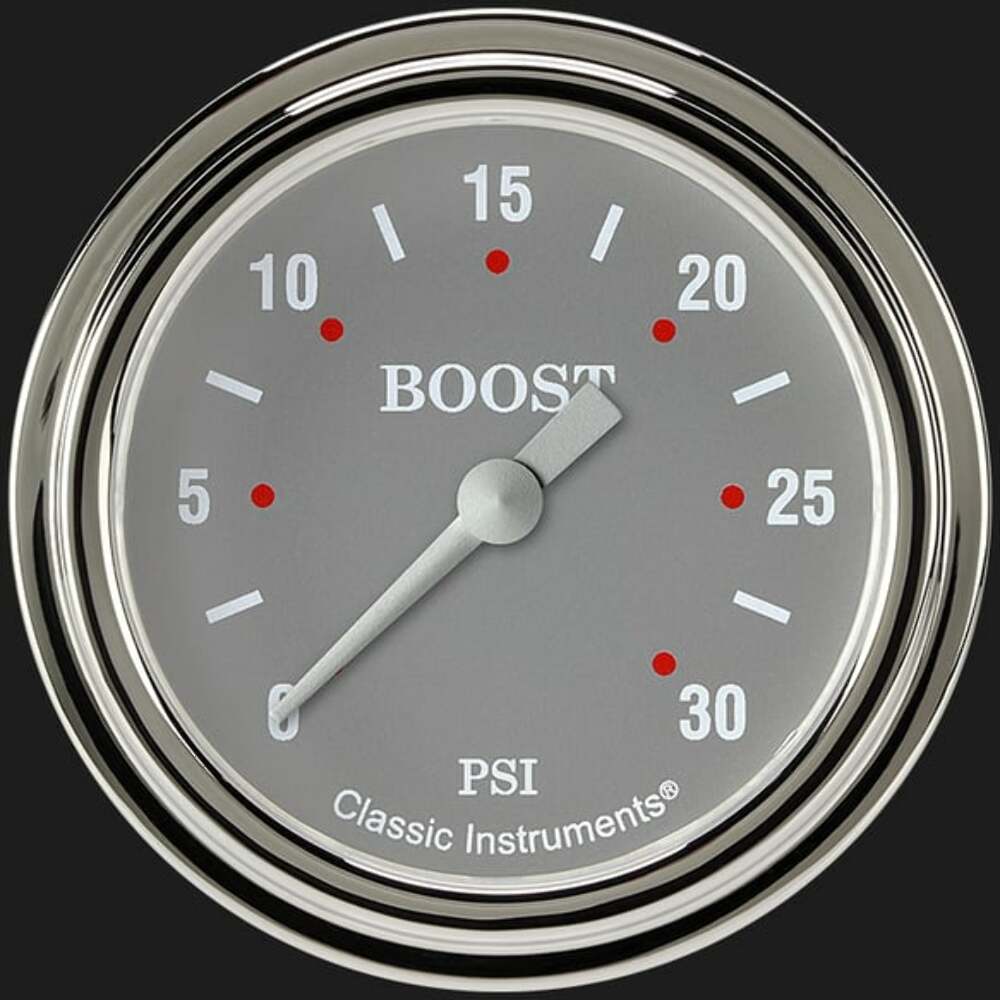 Silver Gray 2 5/8" Boost Gauge, 30 psi SG342SLF