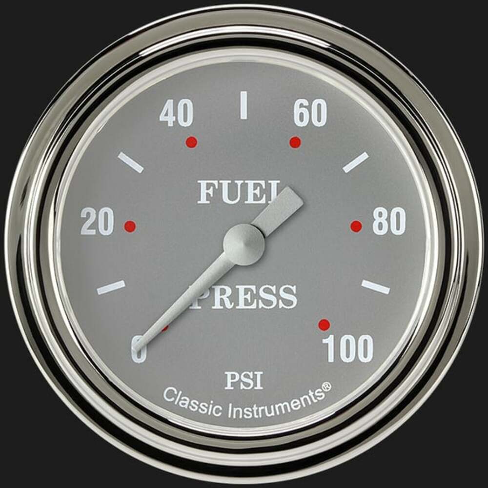 Silver Gray 2 5/8" Fuel Pressure Gauge, 100 psi SG346SLF