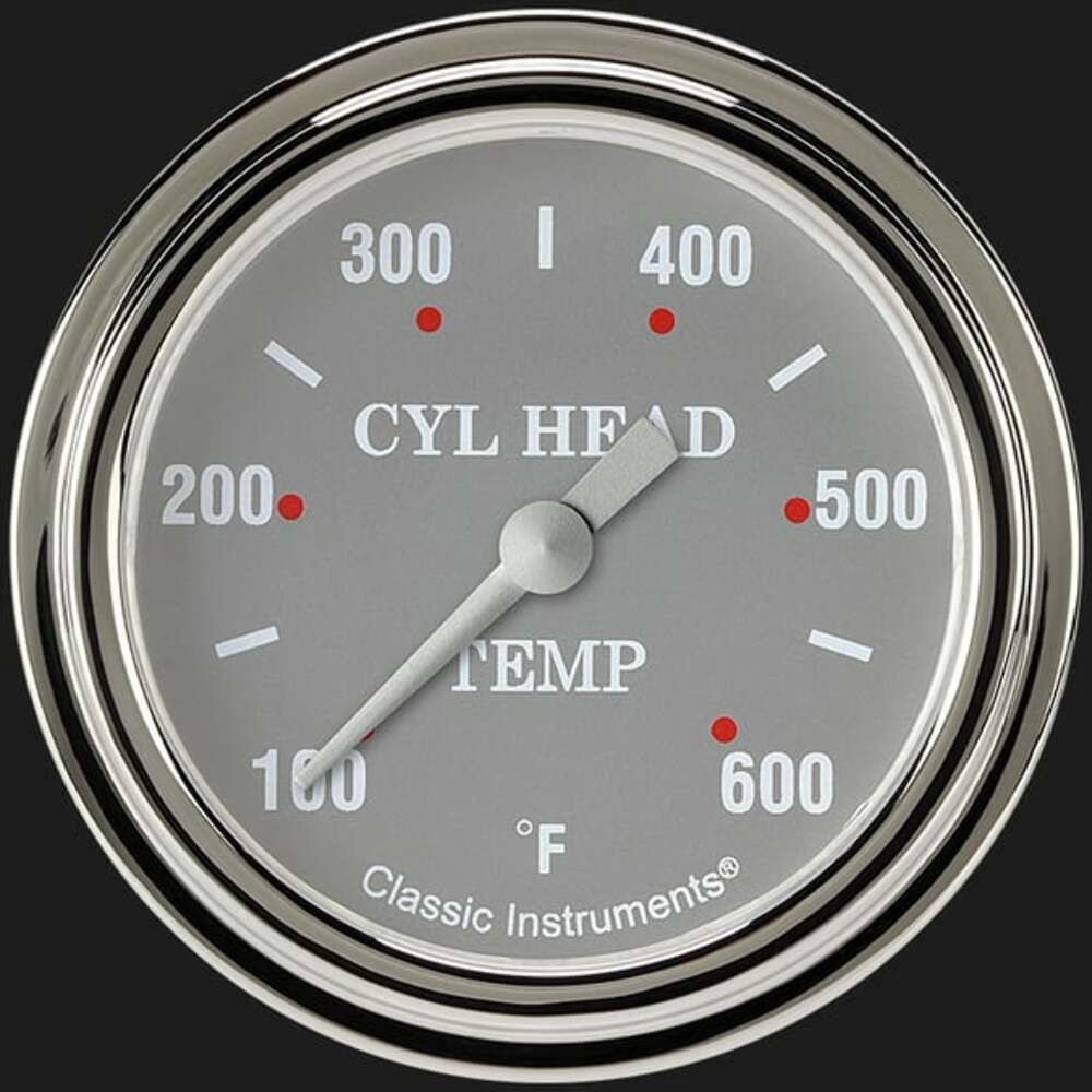 Silver Gray 2 5/8" Cylinder Head Temp. Gauge SG397SLF