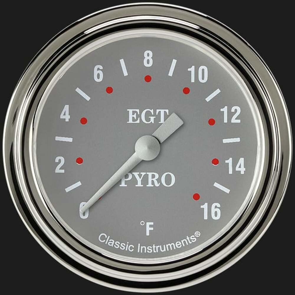 Silver Gray 2 5/8" Exhaust Gas Temp. Gauge SG398SLF