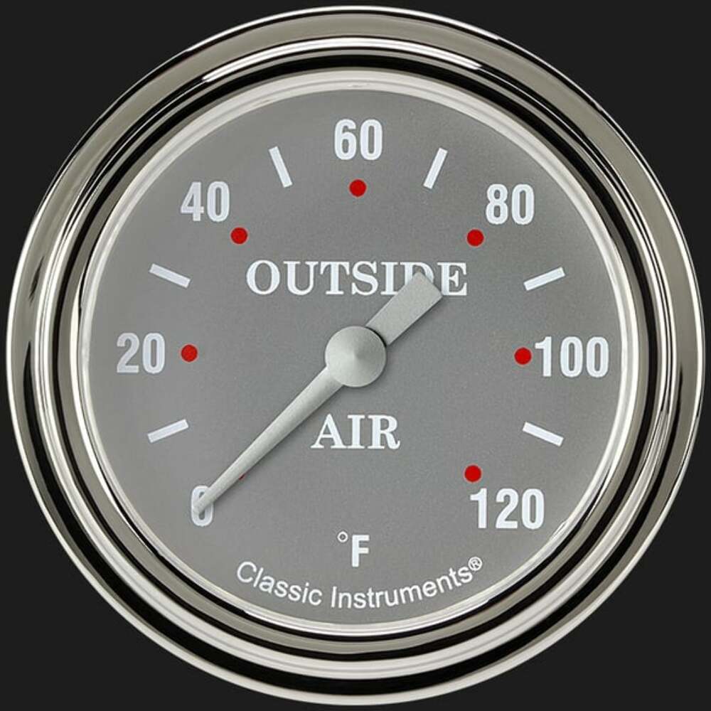 Silver Gray 2 5/8" Outside Air Temp Gauge SG399SLF
