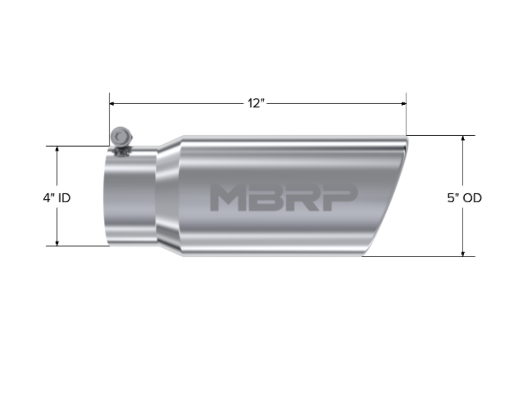 5" Angled Rolled End Armor Pro Tip - T5051 - Exhaust Tips Car Part People