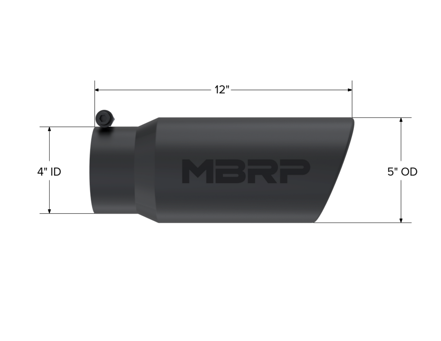 5 " Angled Tip - T5051BLK - Exhaust Tips Car Part People