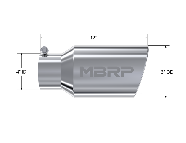 Tip; 6in. O.D. Angled Rolled End 4in. inlet 12in. length; T304 - T5073