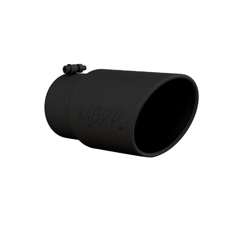 Tip; 6in. O.D. Angled Rolled End 5in. inlet 12in. length; Black Coated-T5075BLK