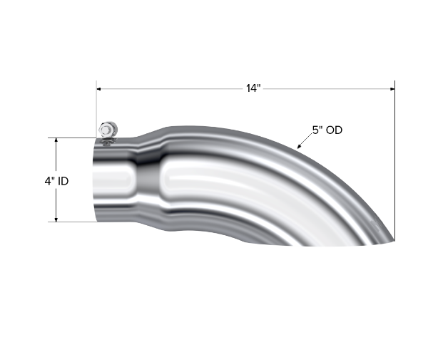 Tip; 5in. O.D. Turn Down 4in. inlet 14in. length; T304 - T5086