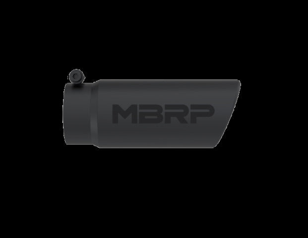 Tip; 4in. O.D. Angled Rolled End 3in. inlet 10in. length-Black Coated - T5112BLK