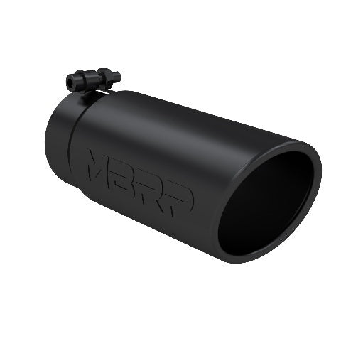 Tip; 4in. O.D. Angled Rolled End 3in. inlet 10in. length-Black Coated - T5112BLK