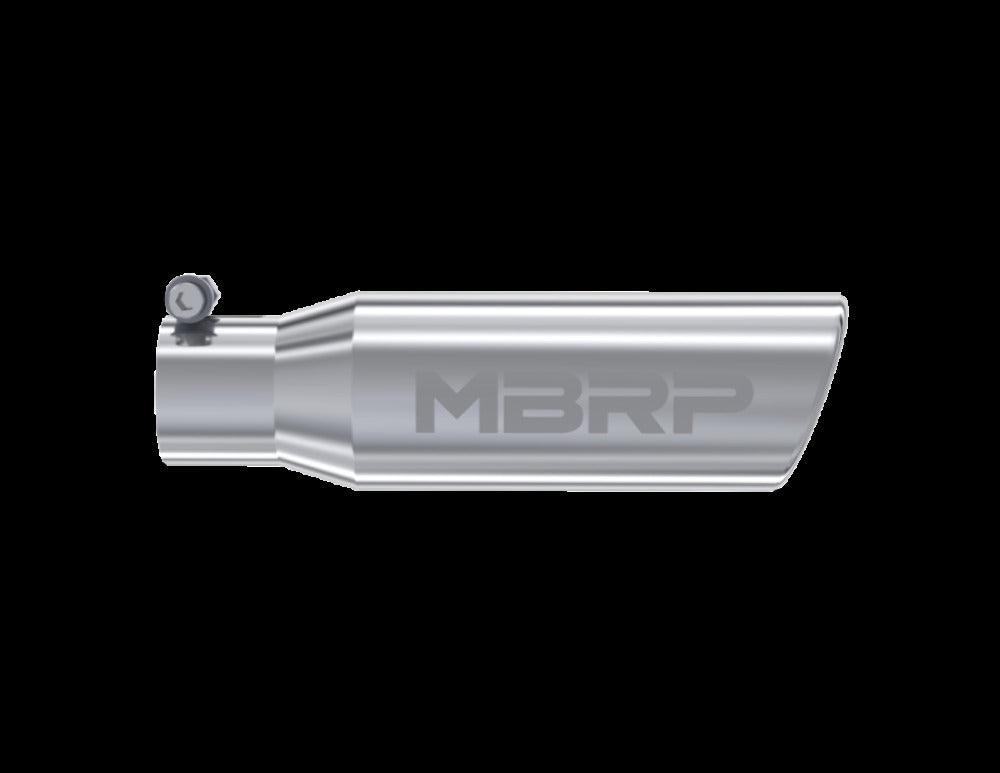 Tip; 3in. O.D. Angled Rolled End 2in. inlet 10in. length; T304 - T5113 - Exhaust Tips Car Part People