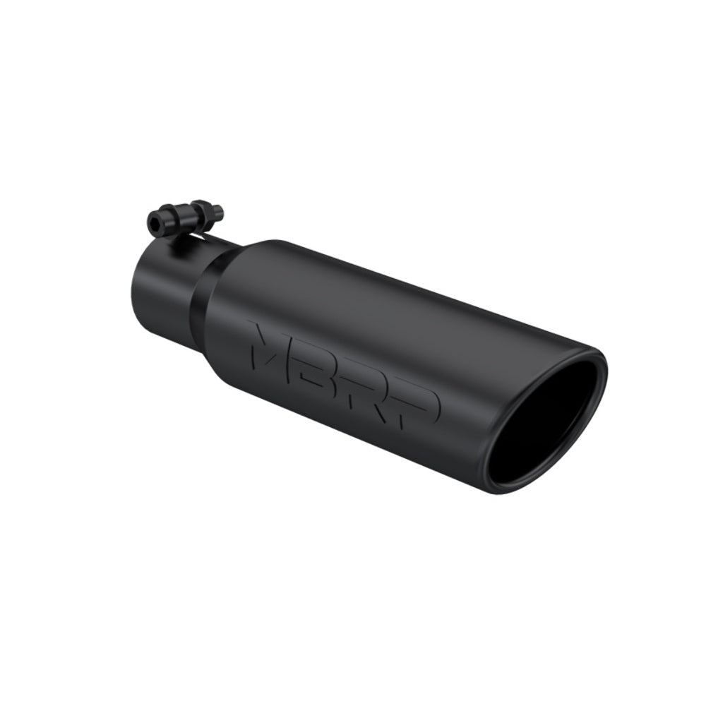 Tip; 3in. O.D. Angled Rolled End 2in. inlet 12in. length-Black Coated - T5113BLK