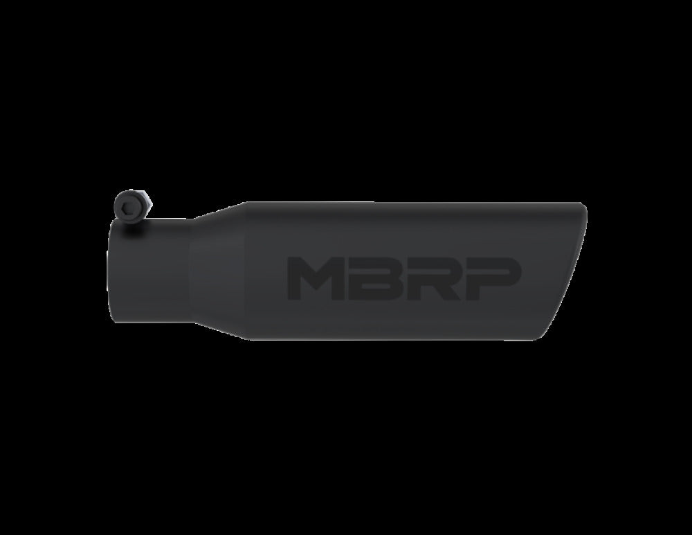 Tip; 3in. O.D. Angled Rolled End 2in. inlet 12in. length-Black Coated - T5113BLK
