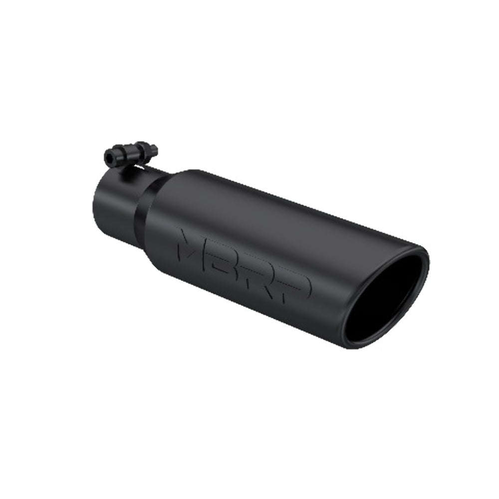 Tip; 3in. O.D. Angled Rolled End 2in. inlet 12in. length-Black Coated - T5113BLK