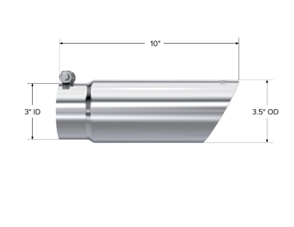 Tip; 3in. O.D. Dual Wall Angled End 3in. inlet 12in. length; T304 - T5114