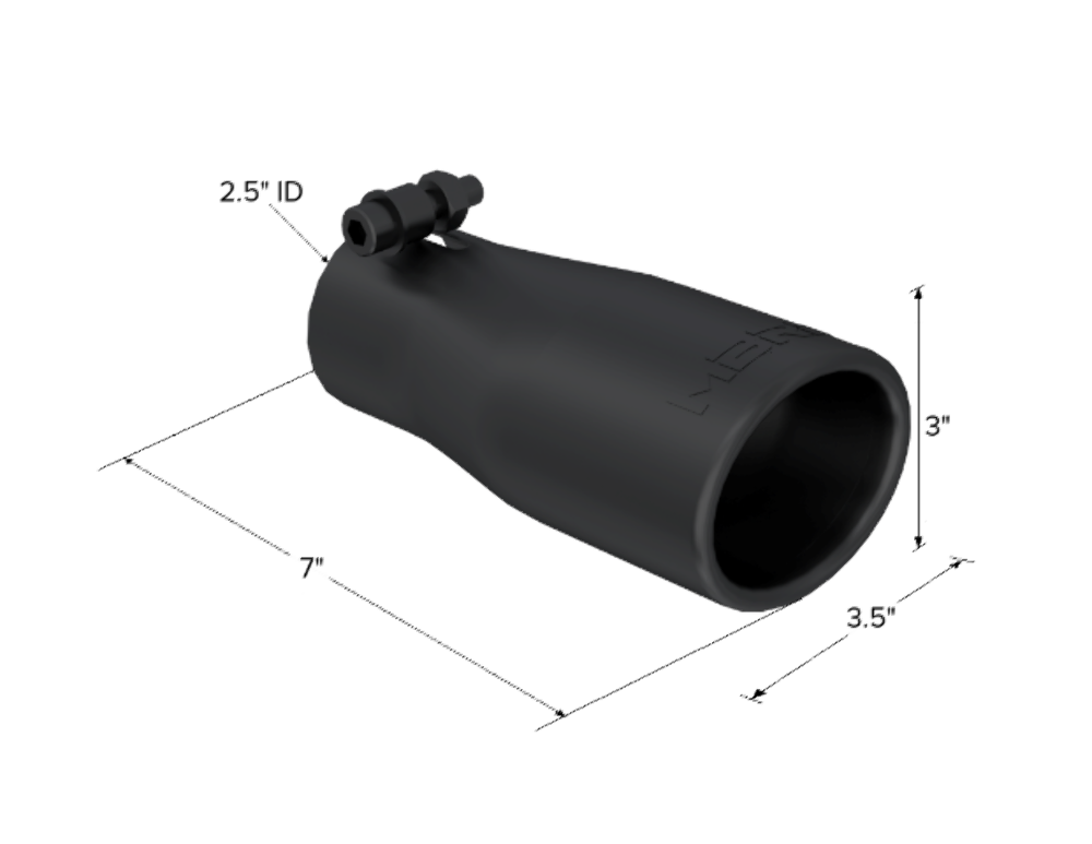 Tip; 3 in. O.D. Oval 2in. inlet 7 1/16in. length; Black - T5116BLK