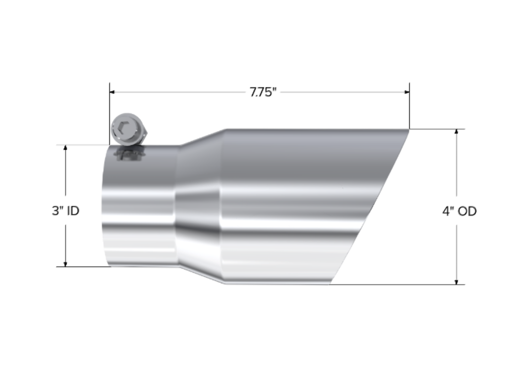 Tip; 4in. O.D.; Dual Wall Angled; 3in. inlet; 8in. length; T304 - T5122