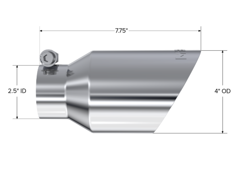 Tip; 4in. O.D.; Dual Wall Angled; 2in. inlet; 8in. length; T304 - T5123