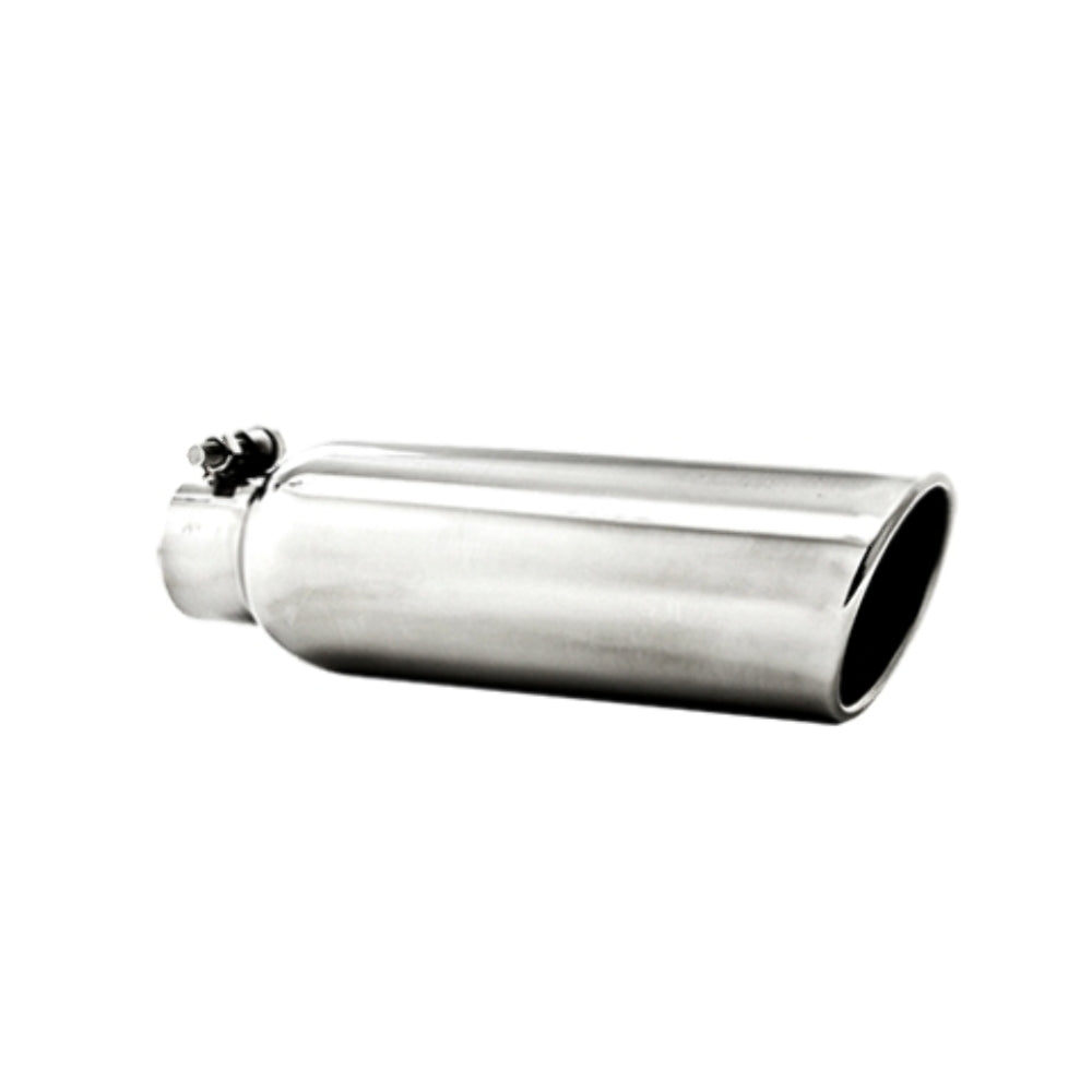 3.5" OD 2.25" inlet 12" in length Angled Cut Rolled End Clampless-no weld-T5147 - Exhaust Tips Car Part People
