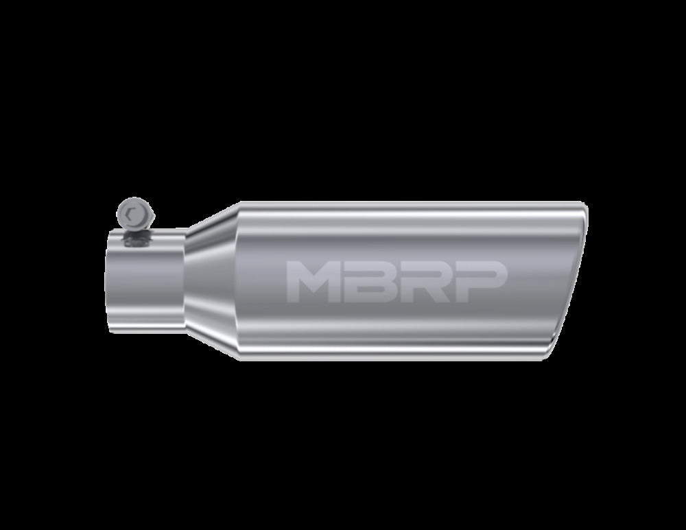 4" OD 2.5" inlet 12" length Angled cut Rolled End Clampless-no weld T304-T5150 - Exhaust Tips Car Part People