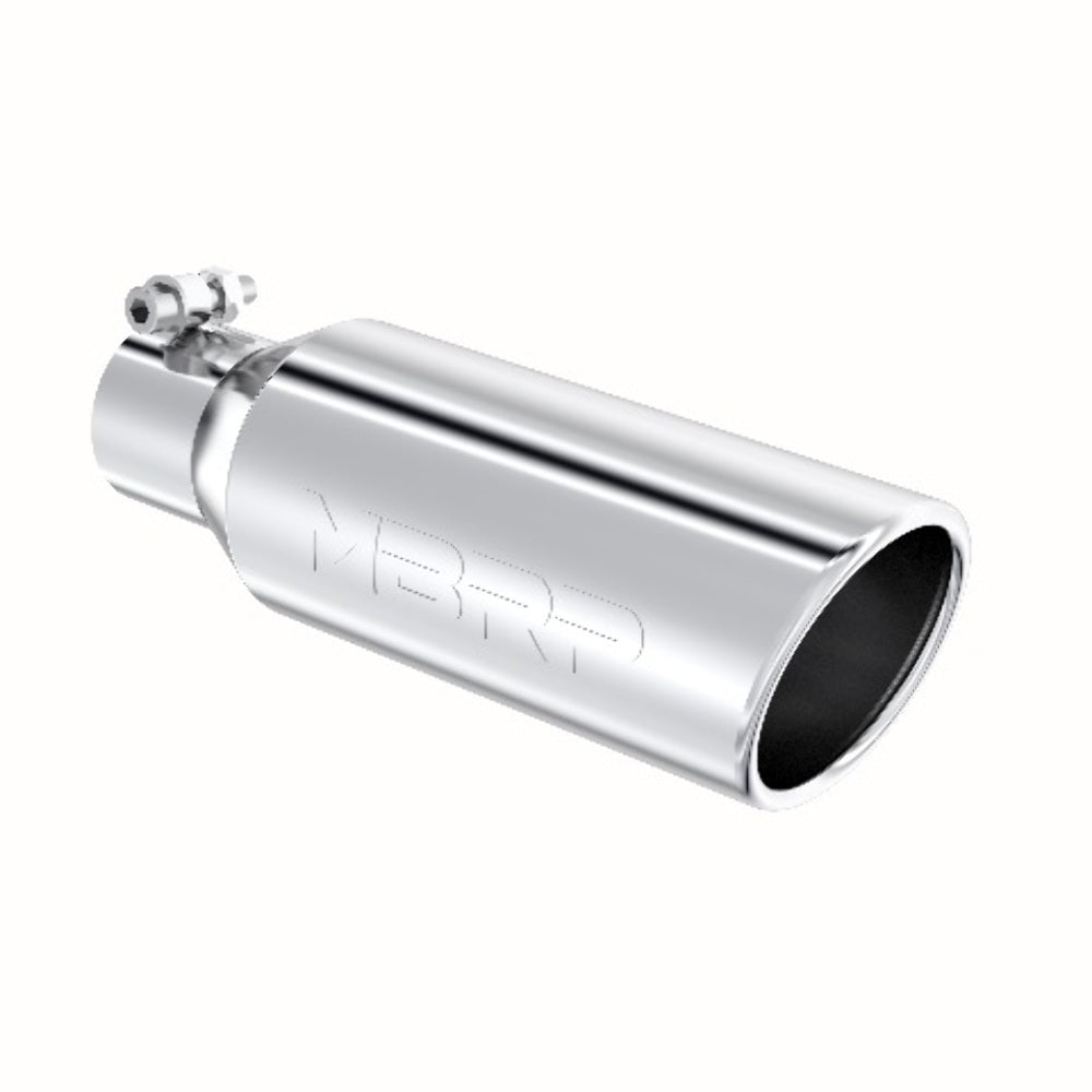 4" OD 2.5" inlet 12" length Angled cut Rolled End Clampless-no weld T304-T5150 - Exhaust Tips Car Part People