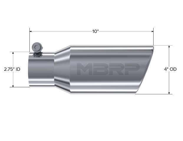 Tip; 4in. O.D. Angled Rolled End 2 3/4in. inlet 10in. length; T304 - T5157