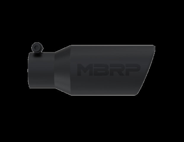 Tip; 4in. O.D. Angled Rolled End 2 3/4in. inlet 10in. length; Black - T5157BLK