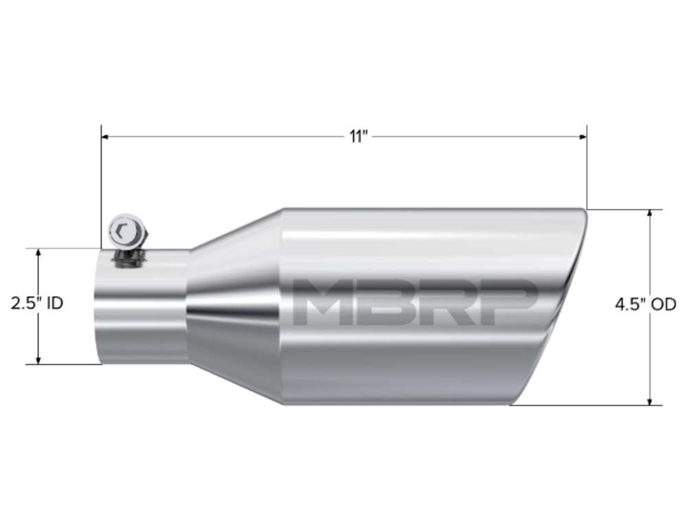 Tip; 4 1/2" O.D.; SW Angle Rolled End; 2 1/2" inlet 11" in length; T304-T5160