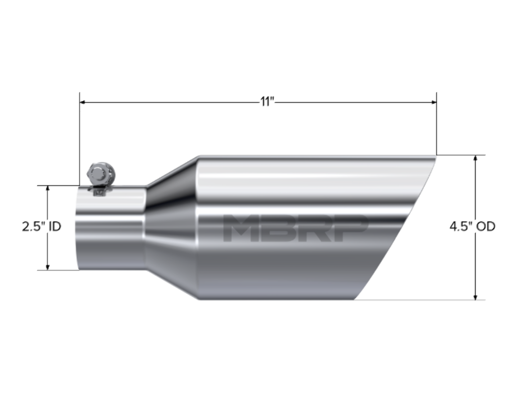Tip; 4 1/2" O.D.; DW Angle Rolled End; 2 1/2" inlet 11" in length; T304-T5161