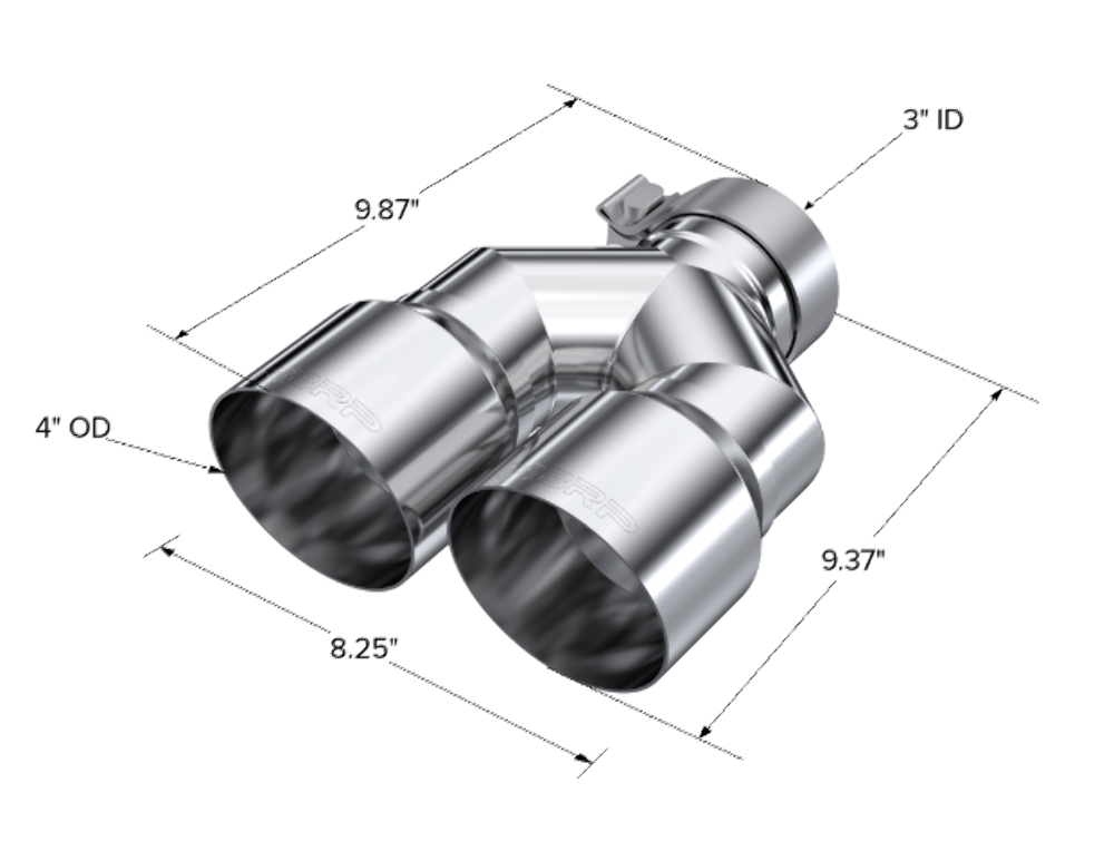 Tip; 4in OD Out; 3in ID; 9.87in Length; Single Wall; Carbon Fiber - T5182 - Exhaust Tips Car Part People