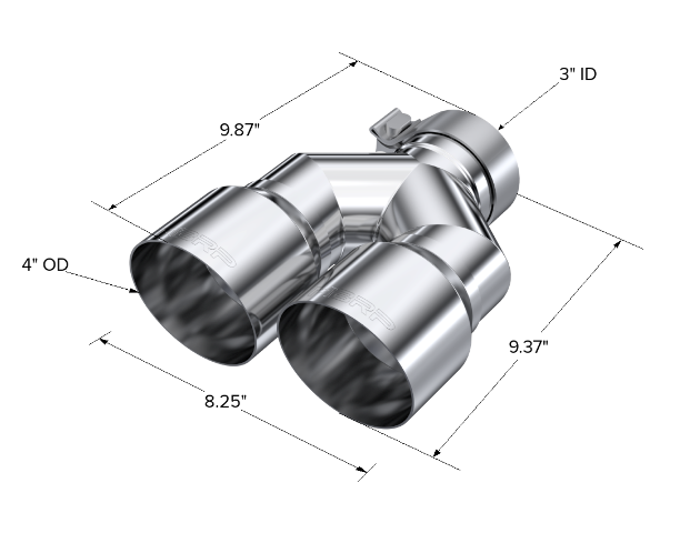 Tip; 4in OD Out; 3in ID; 9.87in Length; Single Wall; Carbon Fiber - T5182