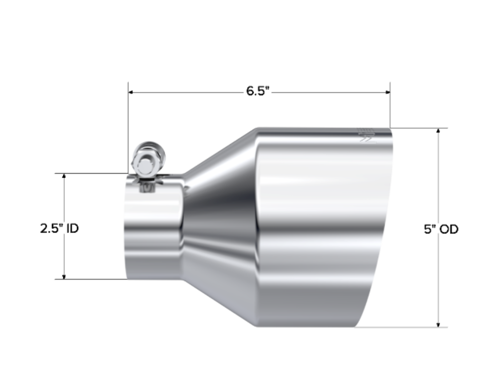 Tip; 5in OD Out; 2.5in ID; 6.5in Length; Angle Cut; Single Wall; T304 - T5190