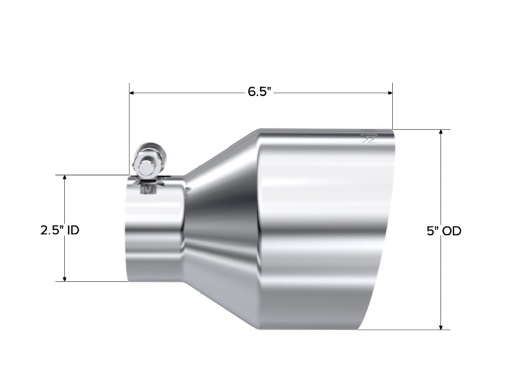 Tip; 5in OD Out; 2.5in ID; 6.5in Length; Angle Cut; Single Wall; T304 - T5190
