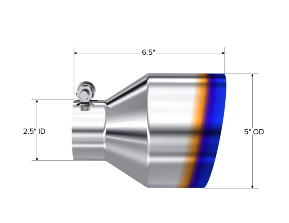 Tip; 5in OD Out; 2.5in ID; 6.5in Length; Angle Cut; Single Wall; T304 BE-T5190BE