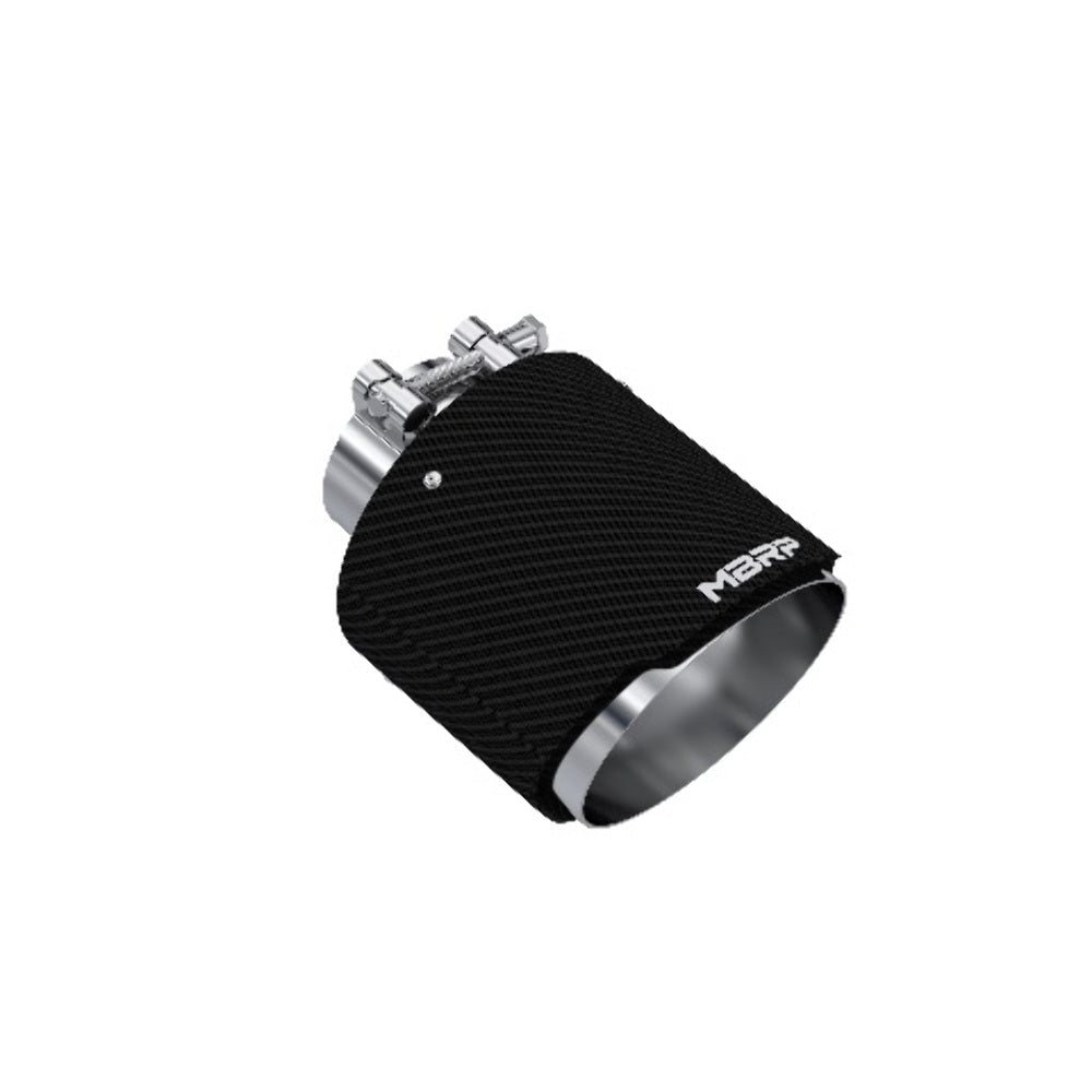 Tip; 5" OD Out; 2.5" ID; 6.5" Length; Angle Cut; Dual Wall; Carbon Fiber-T5190CF - Exhaust Tips Car Part People
