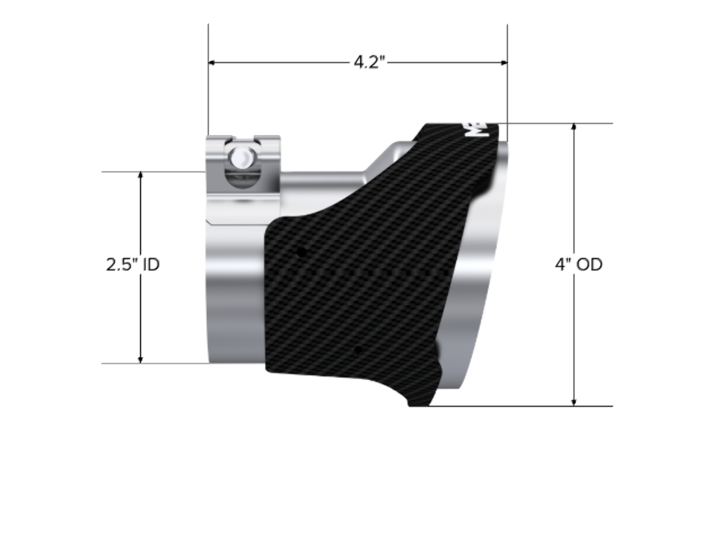 Fits 18-21 Kia Stinger Quad Tips 4" OD/2.5" ID Dual Wall Carbon Fiber-T5195CF