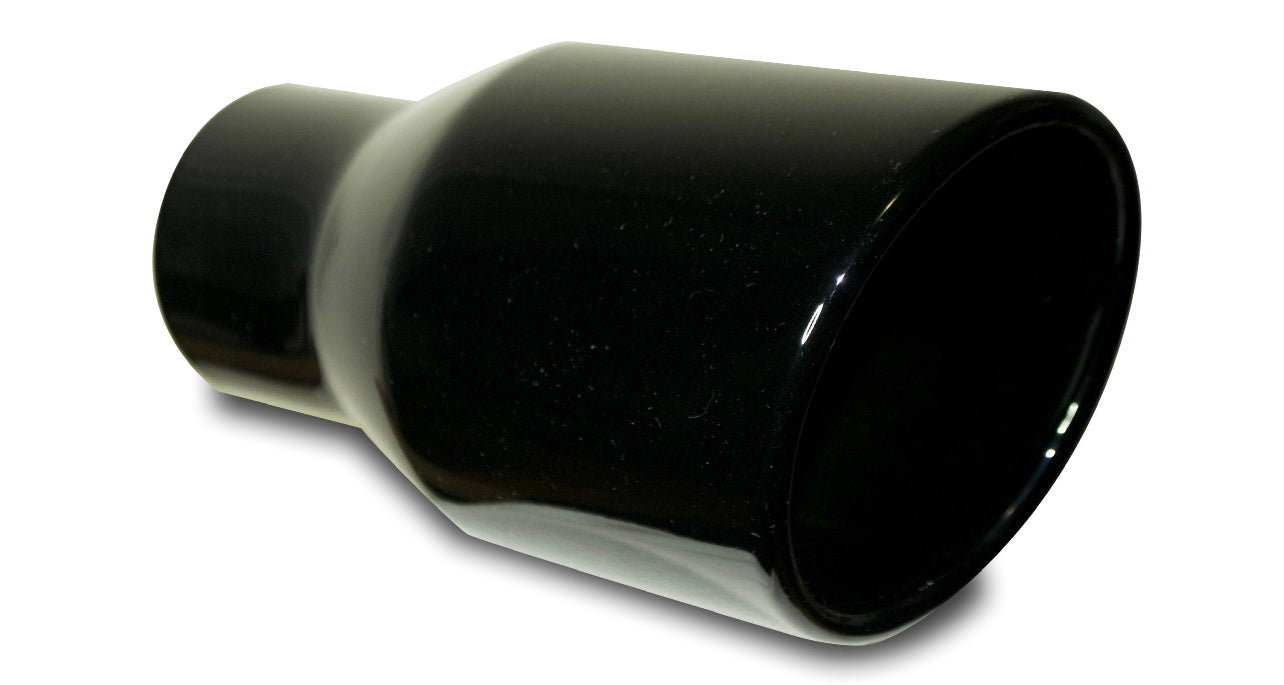 Rolled Edge Slant Cut Stainless Steel Tip Powered Coated Gloss Black-T819GB