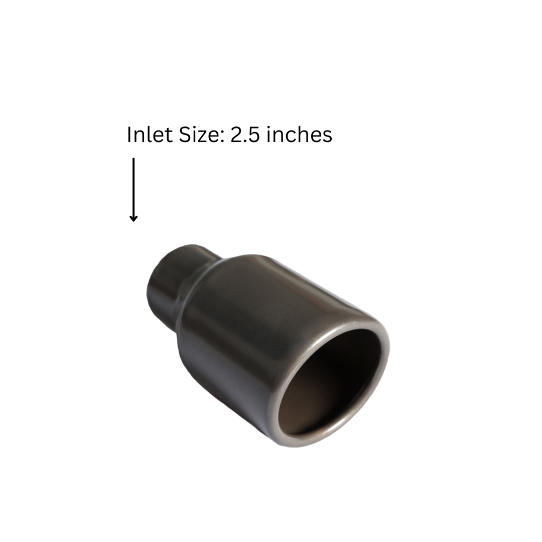 Rolled Edge Slant Cut Stainless Steel Tip Powered Coated Gun Metal Grey-T819GY