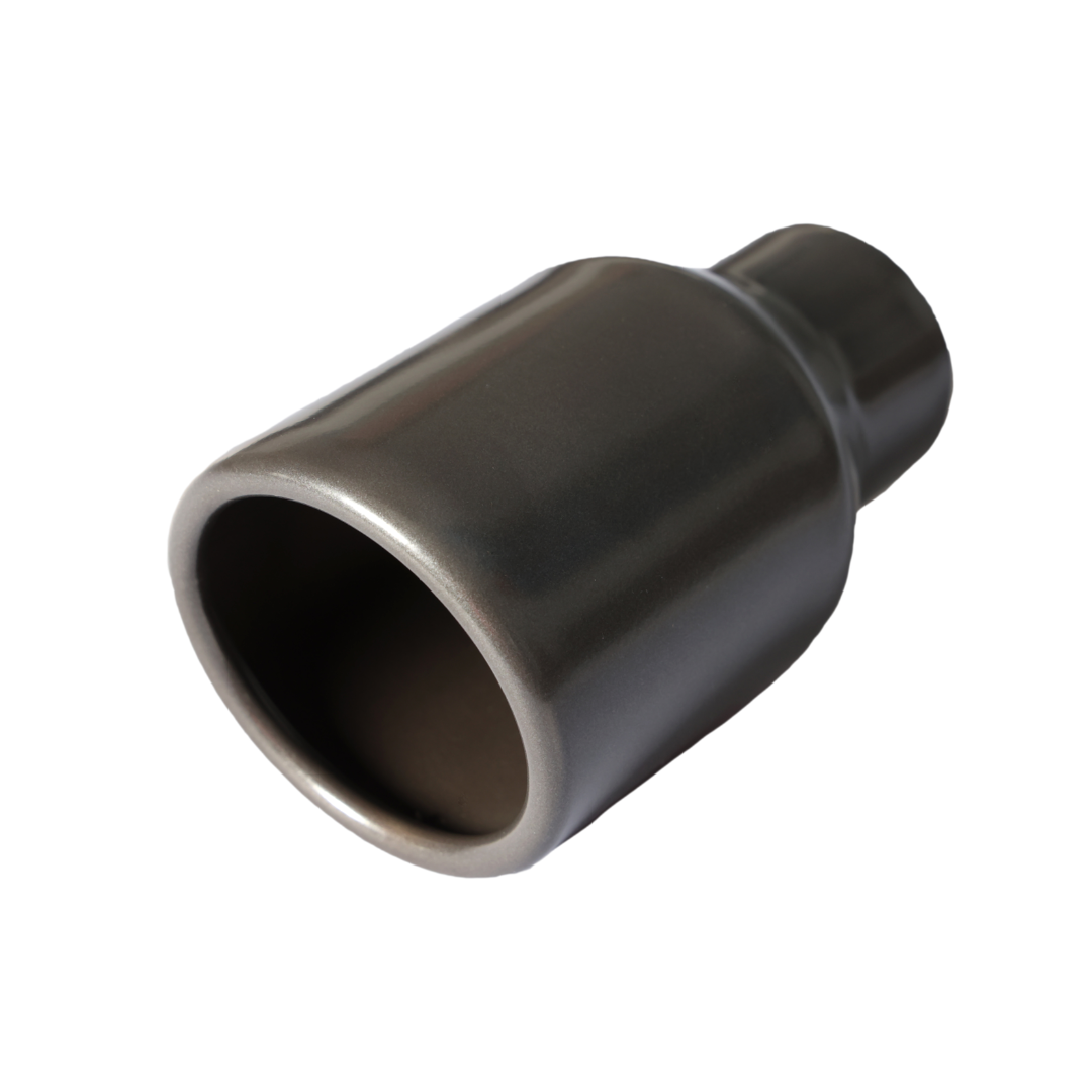 Rolled Edge Slant Cut Stainless Steel Tip Powered Coated Gun Metal Grey-T819GY