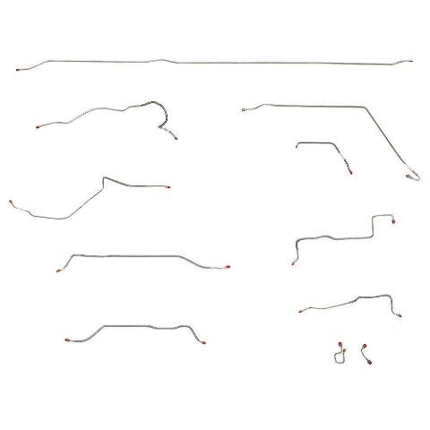 1951-55 Chevrolet 3100 Truck Complete Brake Line Kit Long Bed Steel - TCK5102OM