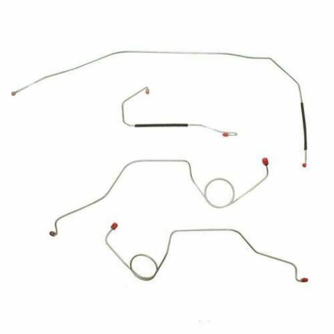 1967-1972 Ford F-100 Front Brake Line Kit 2WD Standard Drum Brakes Stainless TKT6741SS
