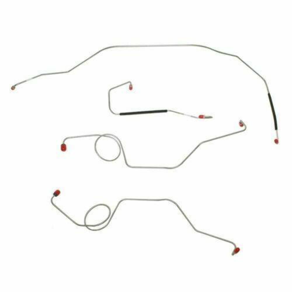 1967-1972 Ford F-100 Front Brake Line Kit 2WD Power Drum Brakes - TKT6742SS - Front Lines Car Part People