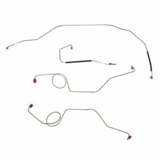 1967-1972 Ford F-100 Front Brake Line Kit 2WD Power Drum Brakes - TKT6742SS - Front Lines Car Part People