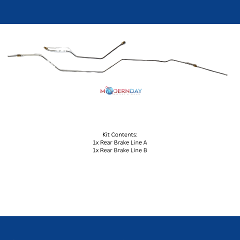 1967-1972 Ford F-100 Pickup Rear Axle Brake Lines 2 Piece Steel TRA6741OM