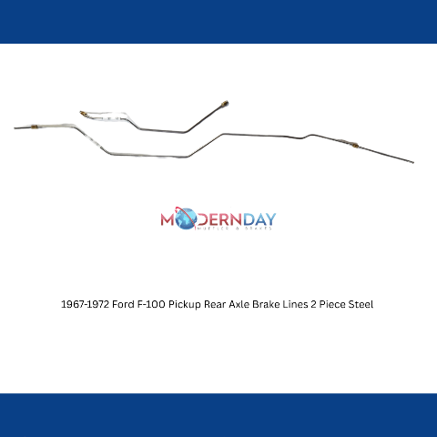 1967-1972 Ford F-100 Pickup Rear Axle Brake Lines 2 Piece Steel TRA6741OM