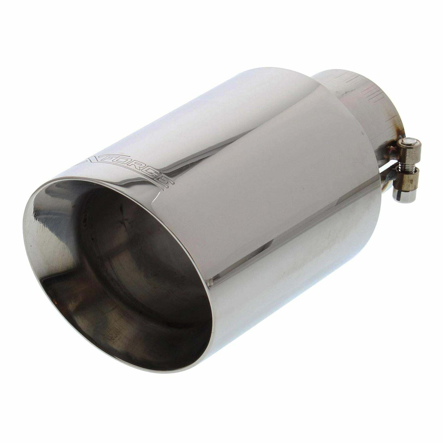 XFORCE Exhaust TS-AW4SJ-63 SS Round Angle Cut Clamp-On Single Exhaust Tip