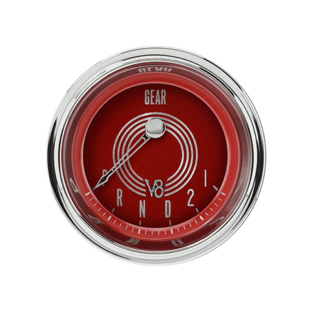 V8 Red Steelie 2 1/8" Gear Indicator V8RS07SHC