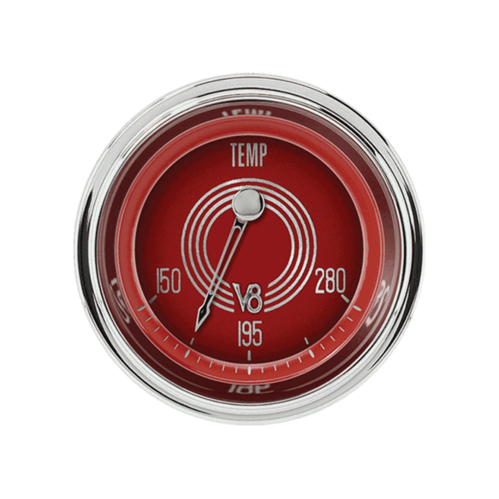 V8 Red Steelie 2 1/8" Water Temp V8RS26SHC