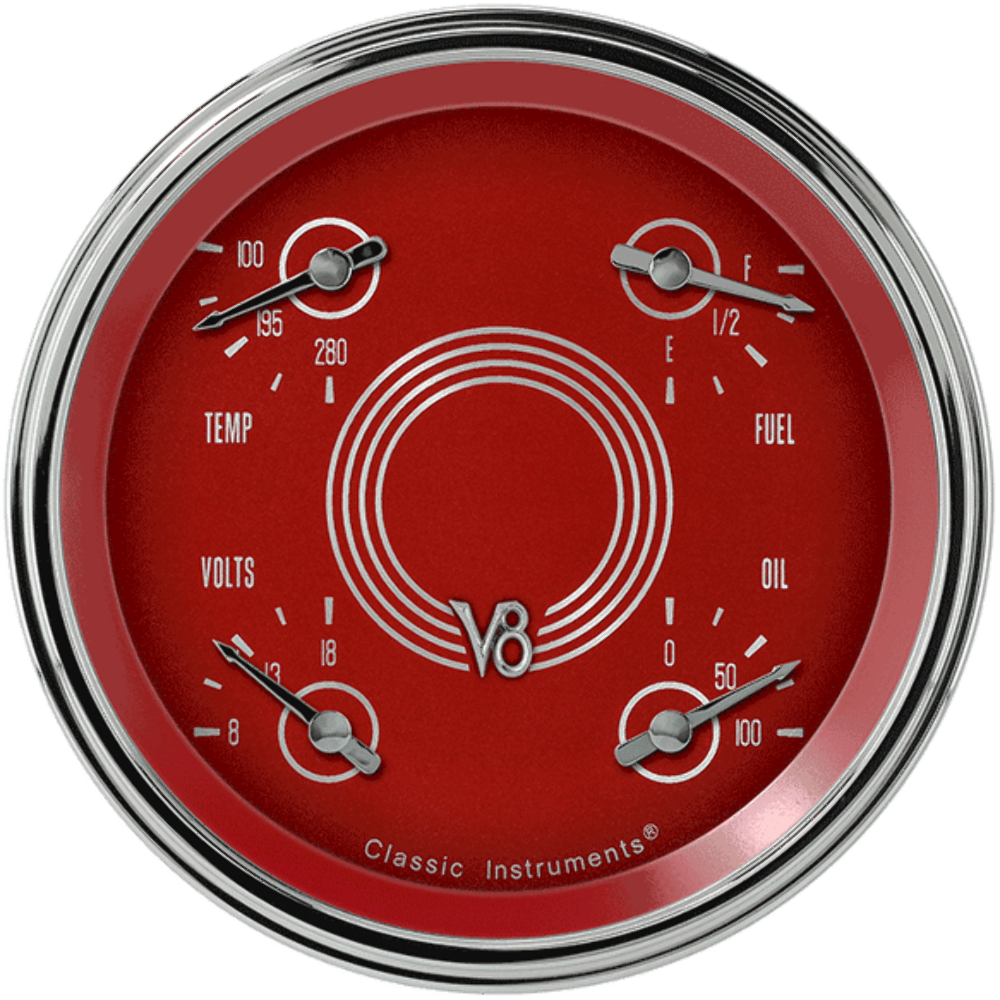V8 Red Steelie 4 5/8" Quad V8RS78SLC