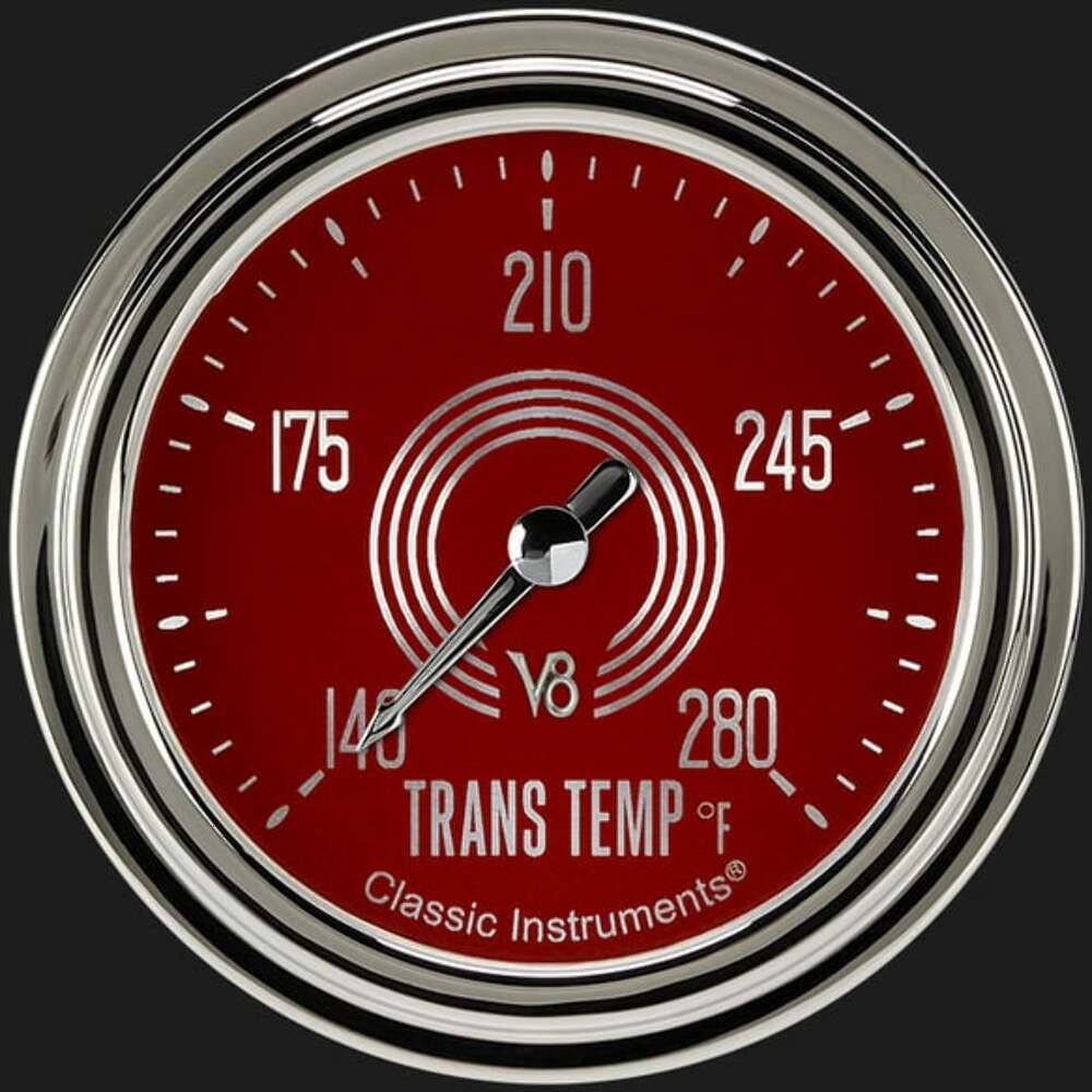 V8 Red Steelie 2 5/8" Transmission Temperature Gauge V8RS327SLC