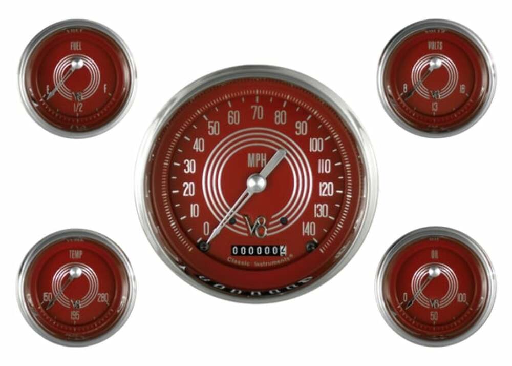 v8-red-steelie-five-gauge-set-v8rs54slc